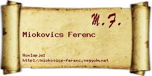 Miokovics Ferenc névjegykártya